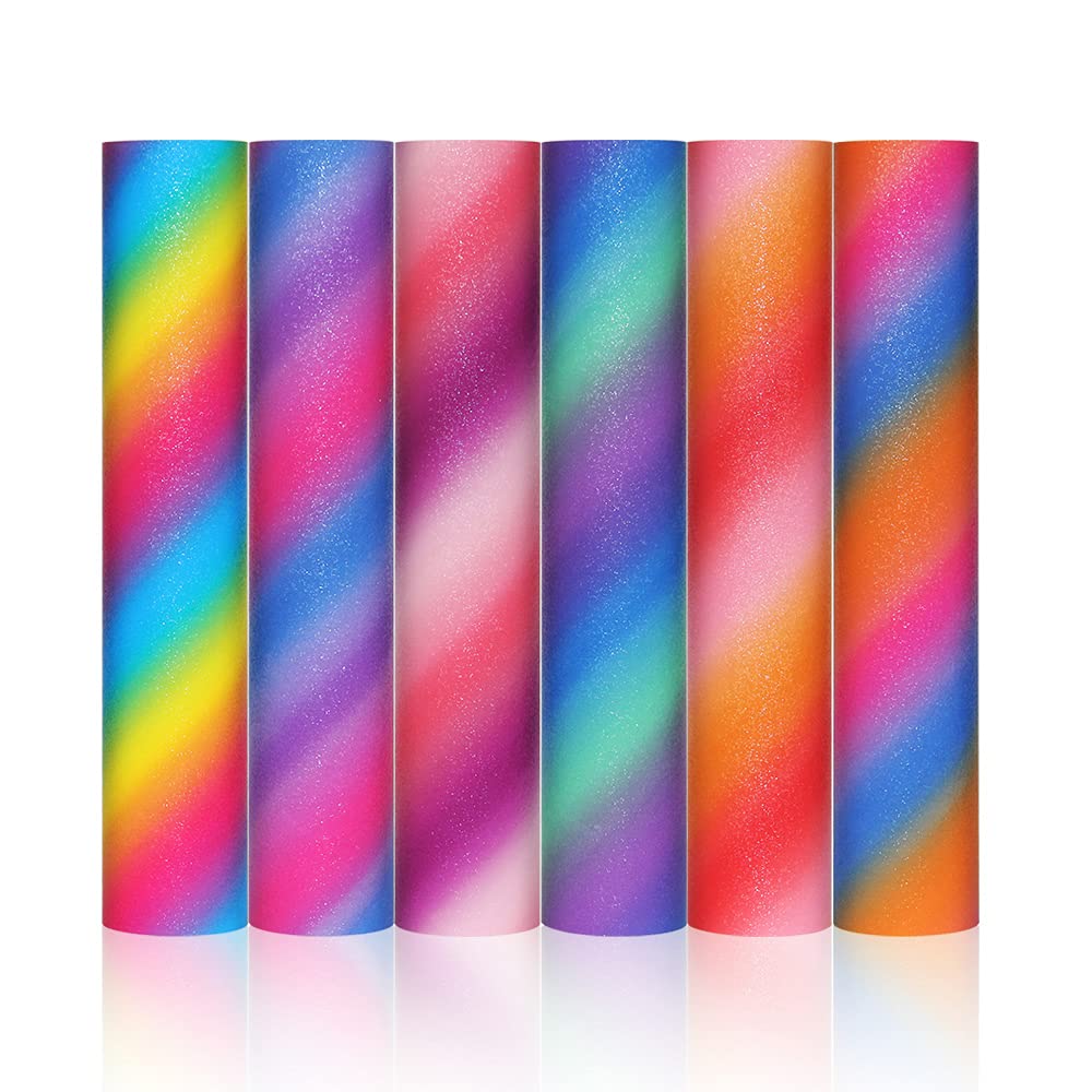 Christmas Adhesive Vinyl Craft,Chrome Satin Metallic Vinyl Decal Permanent Glitter Opal Vinyl Sheets for Cricut, Silhouette and Cameo Cutters,Easy to Cut & Weed, 12"x12" 10 Pcs