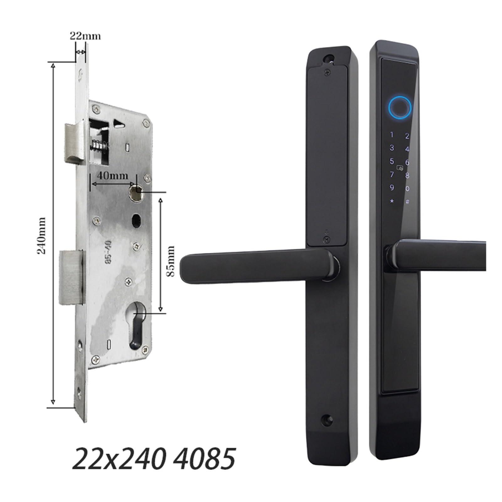 Cerradura de puerta corredera impermeable IP66 con tarjeta de código digital de huellas dactilares (22 x 240 4085)