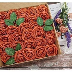 Alternative view of D-Seven Künstliche Blumen, echt aussehende künstliche Rosen mit Stiel, für selbstgemachte Hochzeitssträuße, Tafelaufsatz, Party, Babyparty, Heimdekoration, 30 Stück