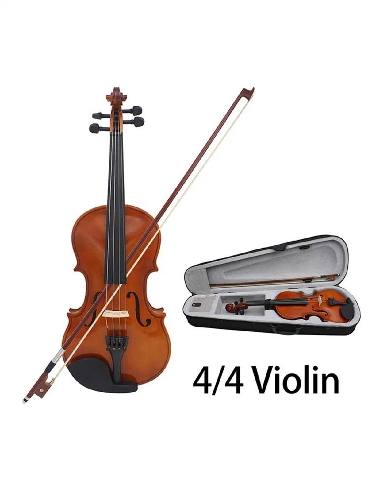 Erwachsenen geige Anfänger 4/4 3/4 Violine Natur Massivholz Akustik(4-4 Violin)