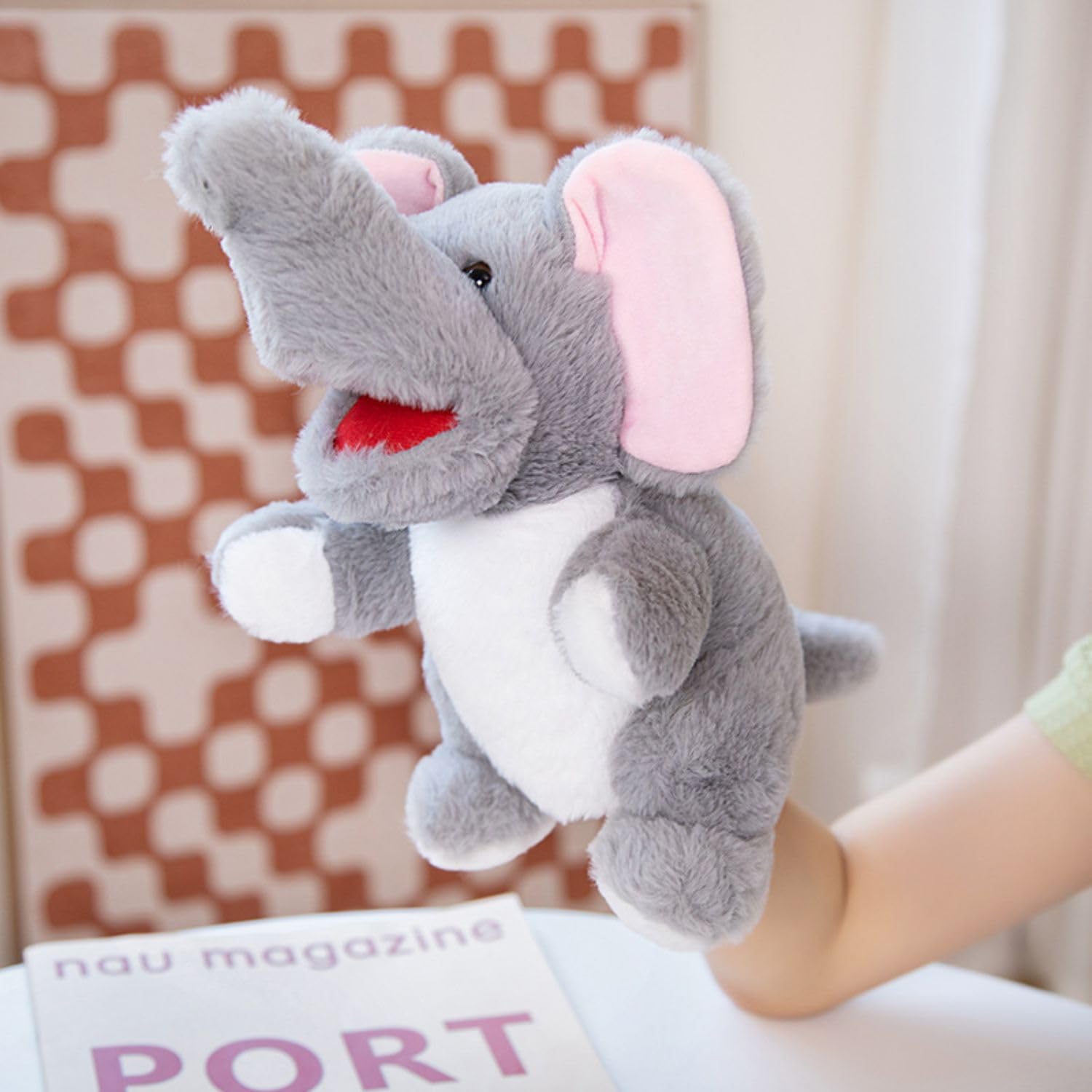 FunBlast Plush Animal Hand Puppets – Soft & Cuddly Animal Figure Puppets for Kids, Storytelling & Role Play, Fun Educational & Learning Toys for Toddlers & Children (Elephant)-image-34
