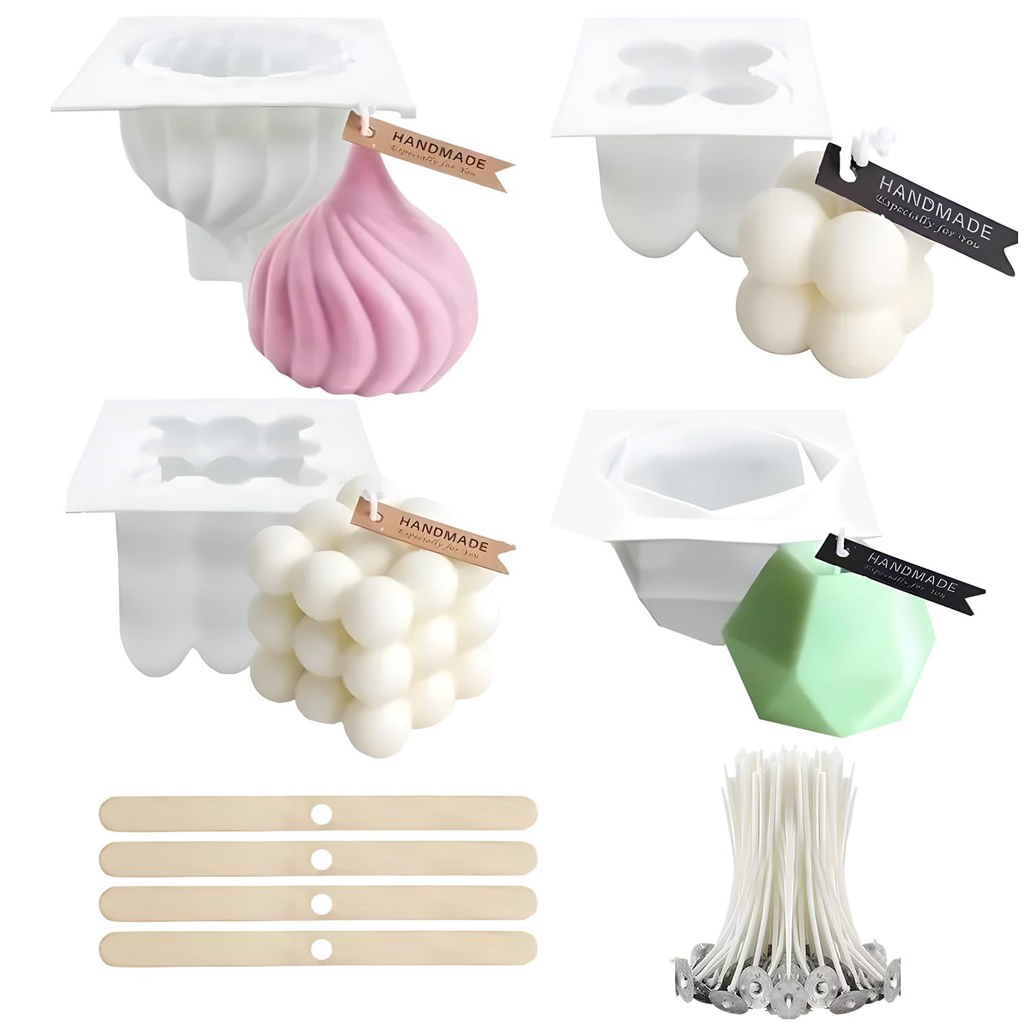 4 PCS Silicone Candle Moulds