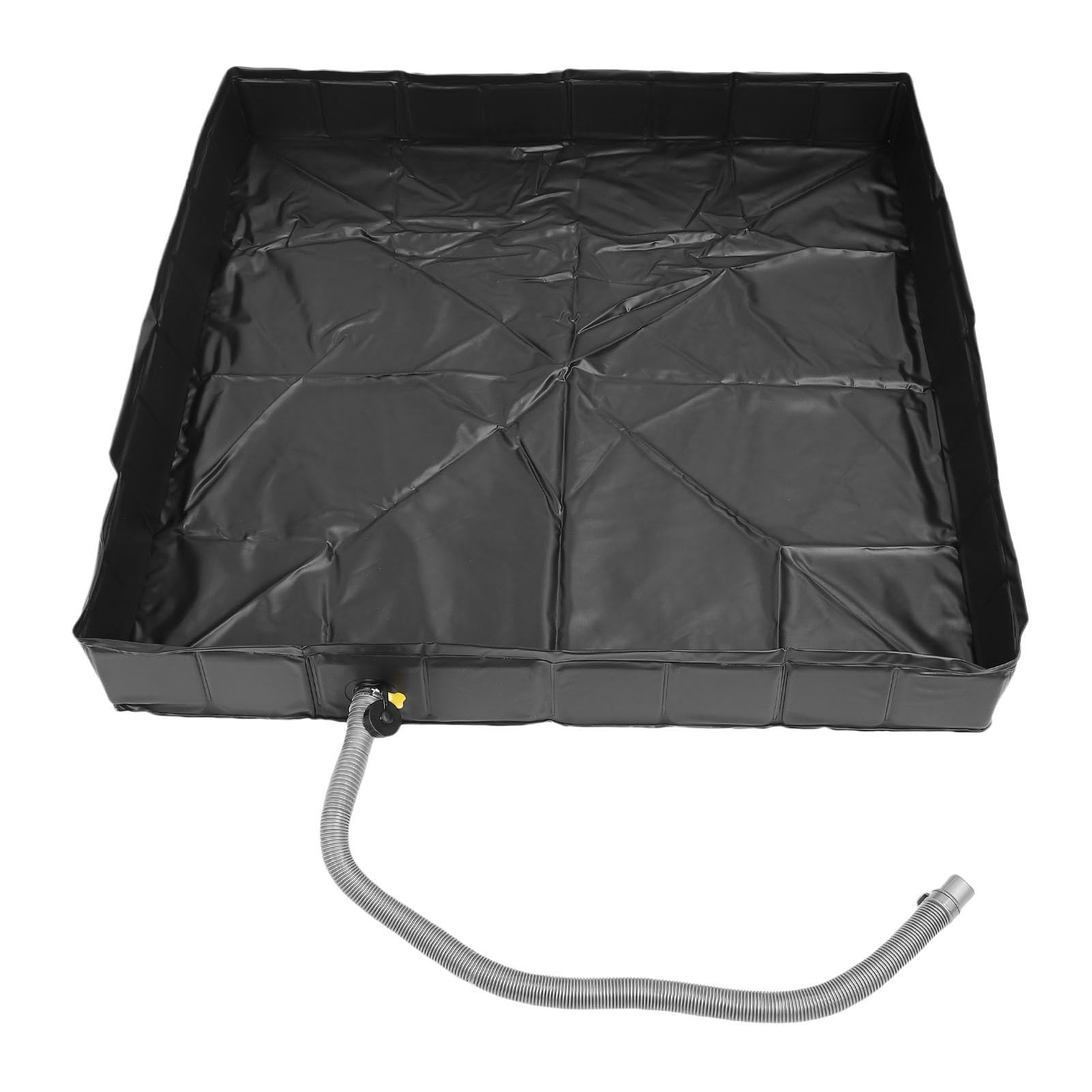 Keenso Bac de Douche Portable, Base de Douche Pliable en PVC de 41 X 41 X 6 Pouces avec Tuyau de Vidange de 1 M, pour Camping-car, Camping, Plage, Extérieure
