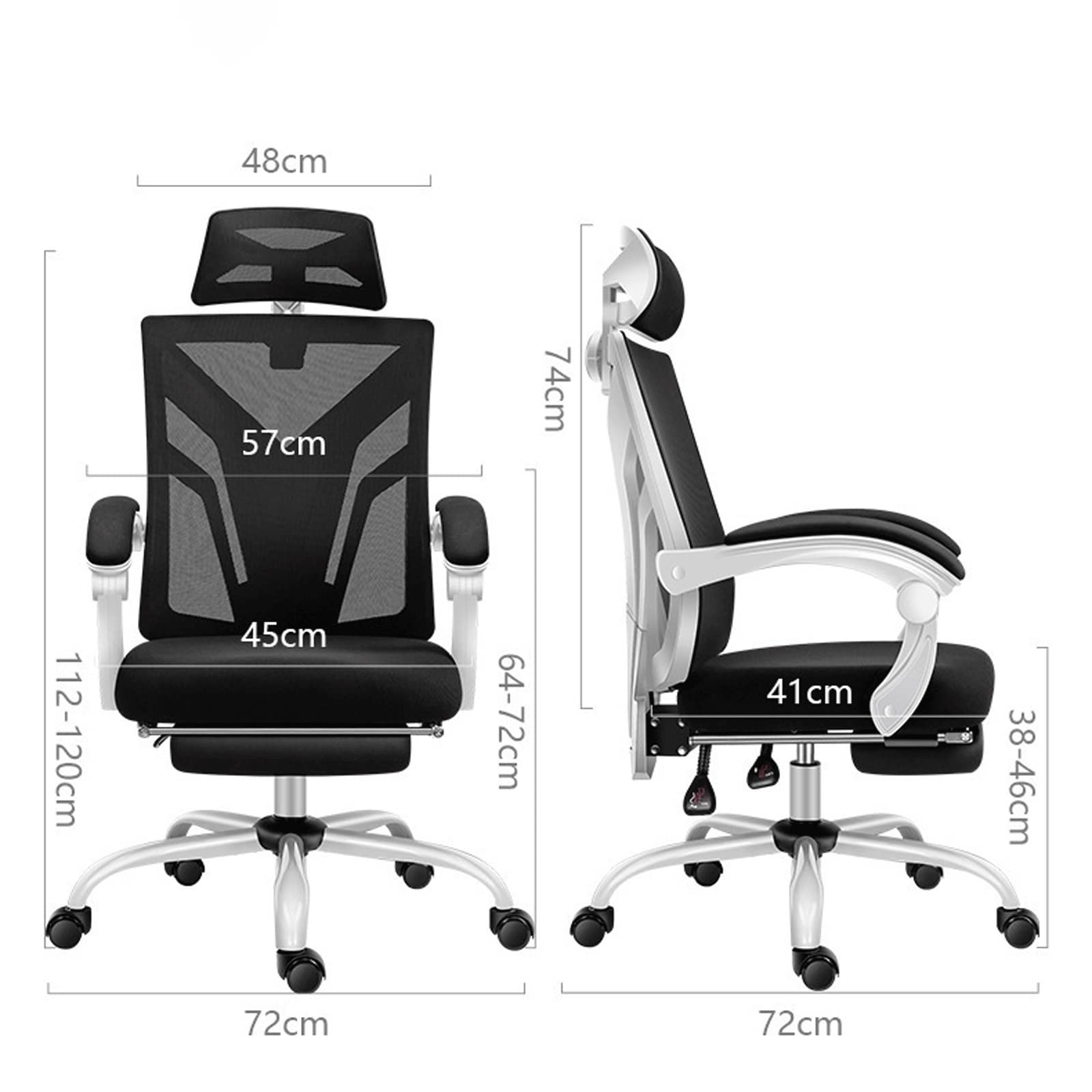 Ergonomiczne krzesło do gier wyścigowych, regulowana wysokość, smukła konstrukcja, wygodne wsparcie, biały kolor, idealny dla graczy i domowego biura, funkcja obrotowa na żywo
