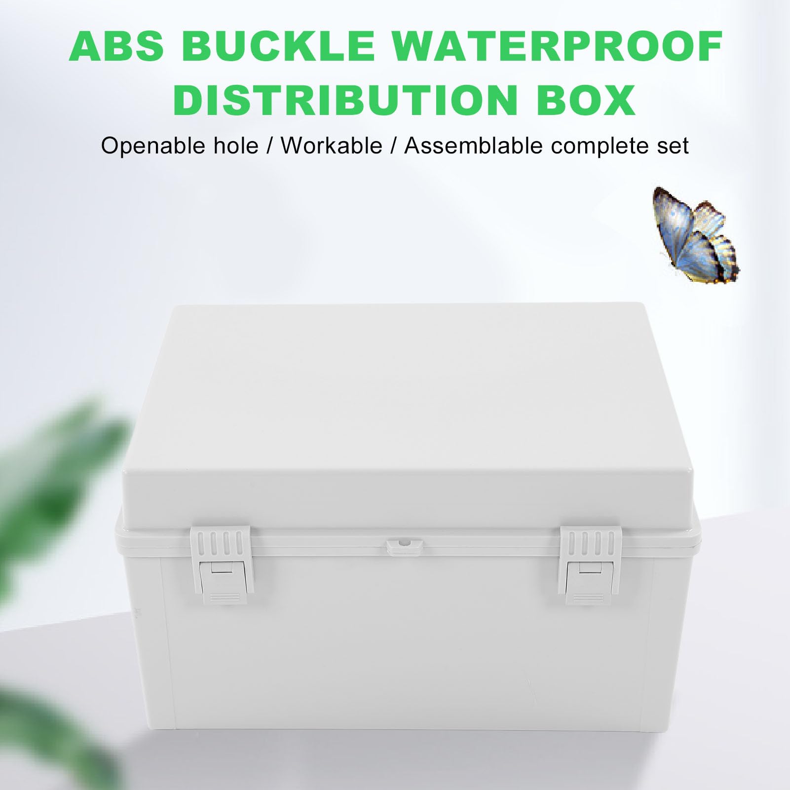 Fafeicy Scatola di Derivazione Stagna IP66, Custodia in Plastica ABS con Coperchio Grigio e Piastra di Montaggio, per Applicazioni Industriali Esterne e (400 X 300 X 200 mm / 15,75 11,81 7,87