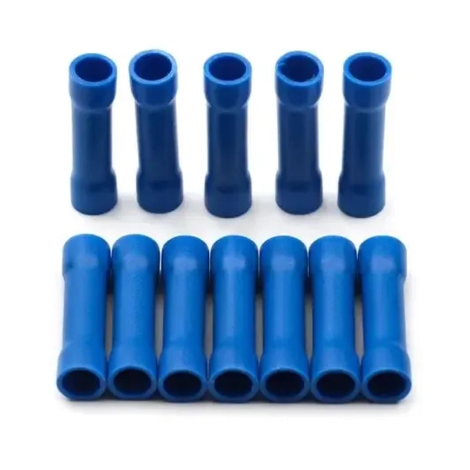 50/100/500Pcs BV1.25 BV2.5 BV5.5 Straight Insulated Crimping Terminal Electrical Wire Cable Butt Connectors(Blue,50PCS)