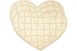 Blank Wooden Heart Shaped Jigsaw Puzzle Unfinished Wooden Puzzle Board for DIY