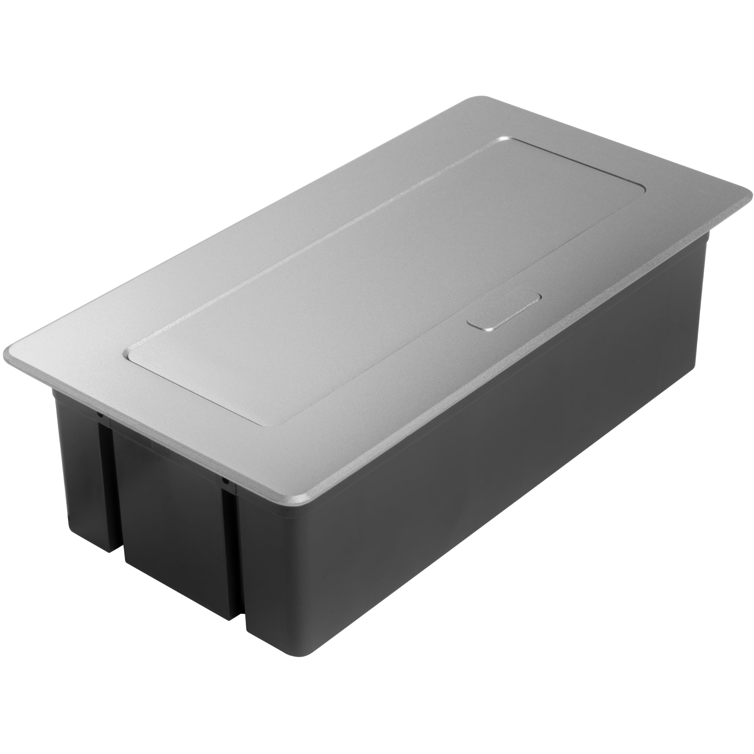 GTV – Presa da incasso MULTISOFT alluminio con 2 x Schuko, USB A+C, RJ45, retrattile con copertura, cavo da 1,5 m, ideale per scrivania, tavolo da conferenza o piano di lavoro della cucina