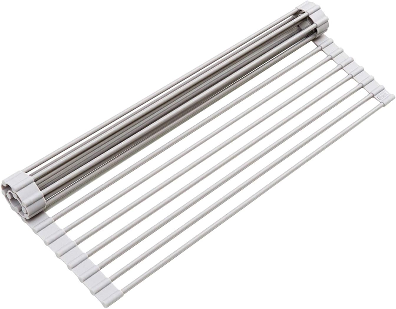 Over the Sink Multipurpose Roll-Up Dish Drying Rack - 20-1/2 L x 13-1/8 W x 1/4 H, Silicone Coated by THETIS Homes