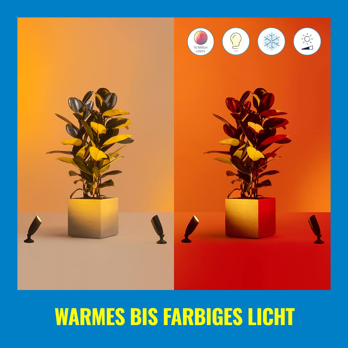 WiZ Tunable White and Color Outdoor Spot, dimmbar, warm- bis kaltweiß, 16 Mio. Farben, 12V, smarte Steuerung per App/Stimme über WLAN