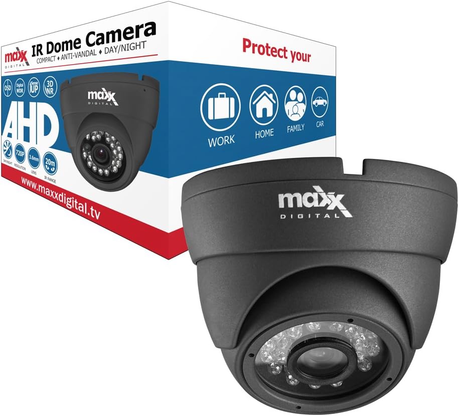 MDH-C101F-DG AHD 1.0MP 720P 3.6mm Fixed Lens Eyeball Dome CCTV Security Surveillance Camera (Grey)