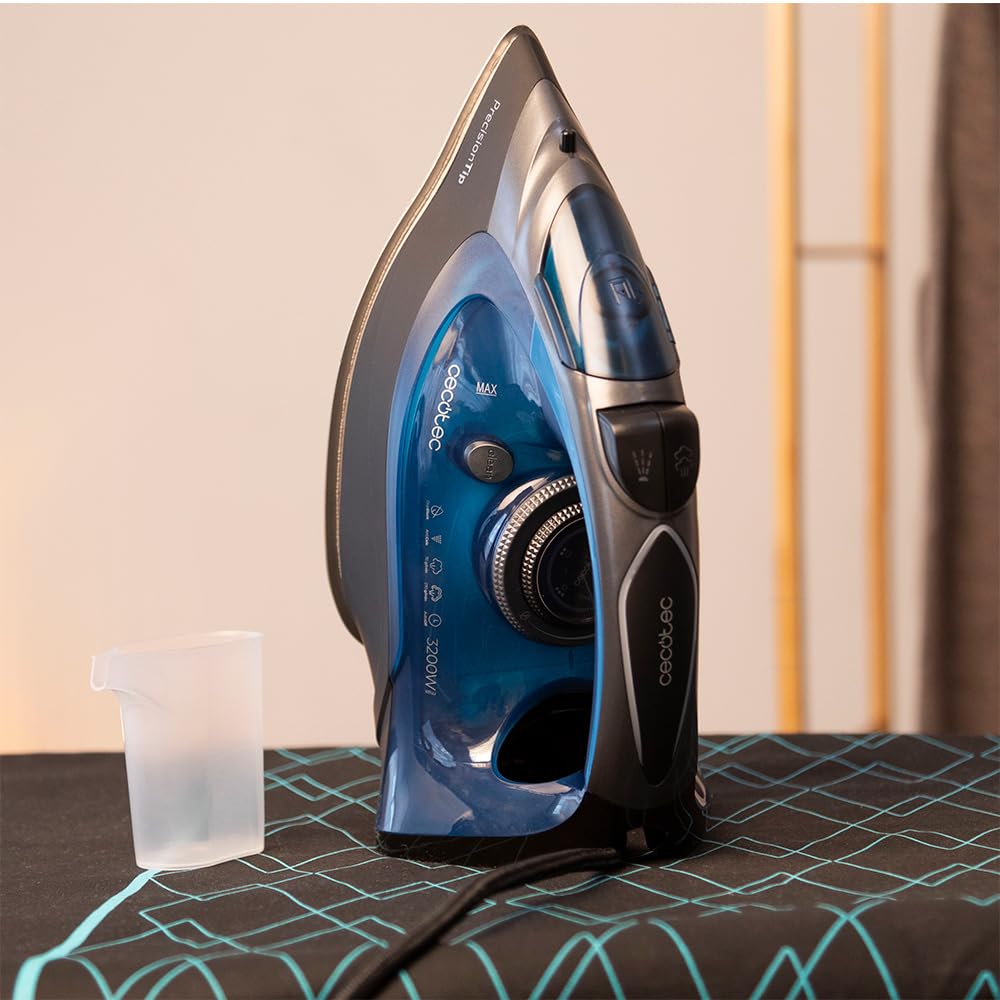 Cecotec Plancha Horizontal IronHero 3200 Force Anodized. 3200 W, Tecnología Power Steam, Golpe de Vapor 270 g/min, Suela Turbo Slide, Sistema Antigoteo, Cyclo Clean, Filtro Antical, Auto Off
