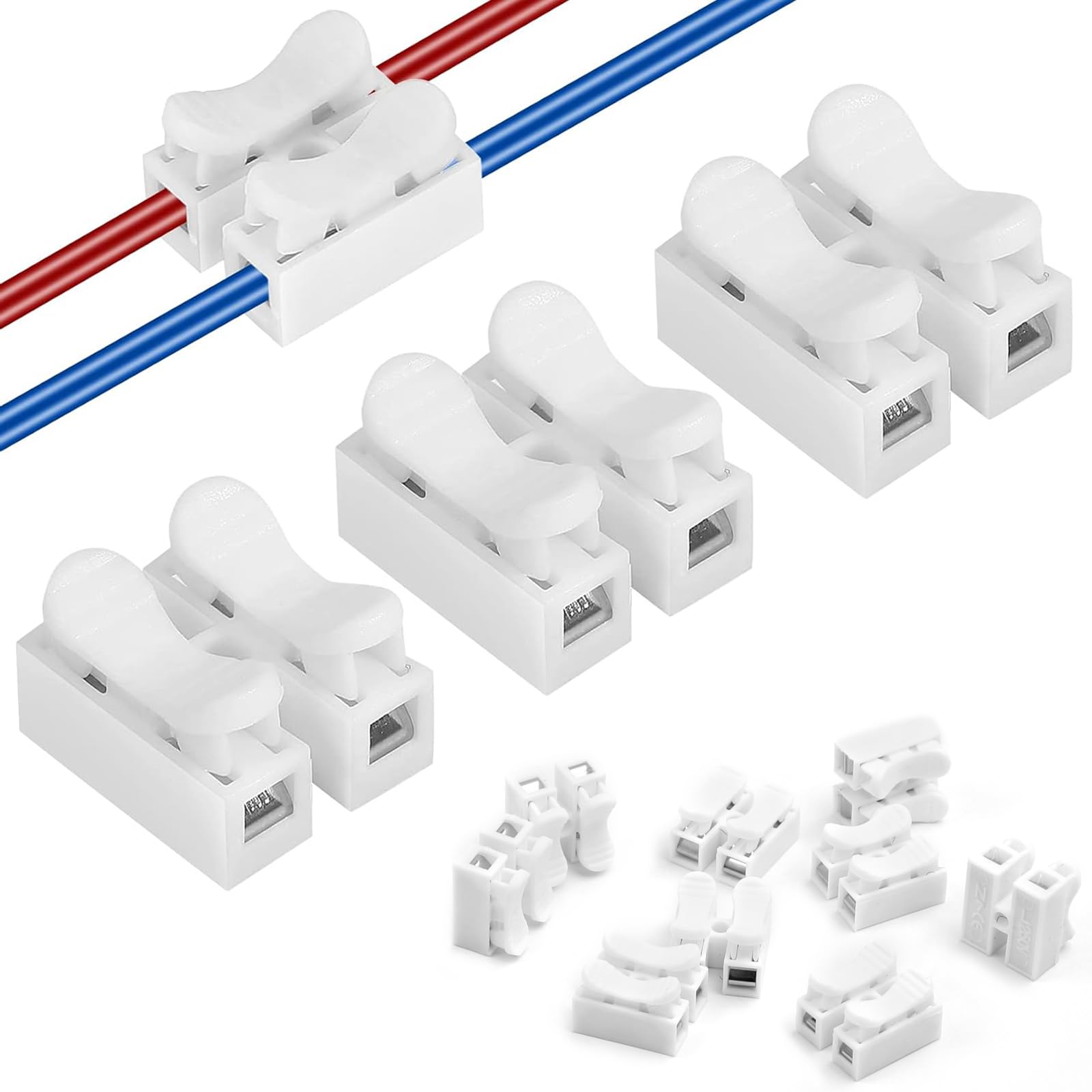 120 Pcs CH2 Quick Connectors, Electrical Wire Connectors Push Fit, Spring Terminal Block, Electrical Connectors Block