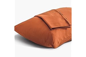NEXHOME PRO Orange Organic Cotton Envelope Closure Pillowcases (Set of 2)