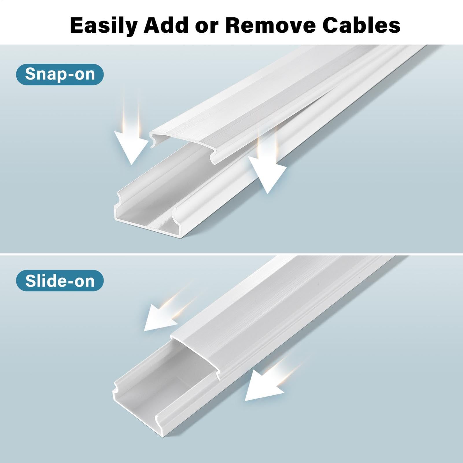 Goulotte 30 x 15 mm Blanche, Bande de câble PVC 1 m x 20 pièces | Wand-Leitungsverstecker zuschneidbar, Universal Kabel Kanal Kabelleiste, Überstreichbarer für die Wand, TV