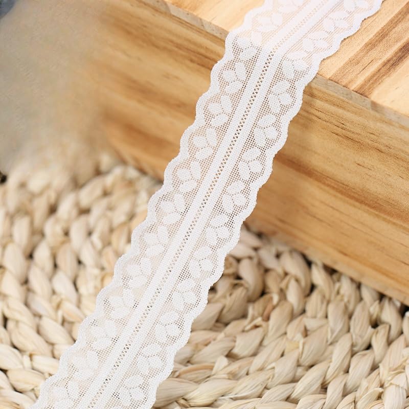 MSTZA 10 m Vintage-Spitzenband, floraler Spitzenkantenbesatz, weich, waschbar, Bestickt, dekorativer Besatz für Hochzeiten, Basteln, Nähen