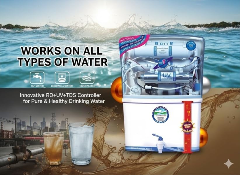 Image of Zinc RO Water Purifier with Bio Copper and Alkaline Filter Technology Purification, UV, UF and TDS Controller | 12Litre | Fully Automatic Function and Best For Home and Office