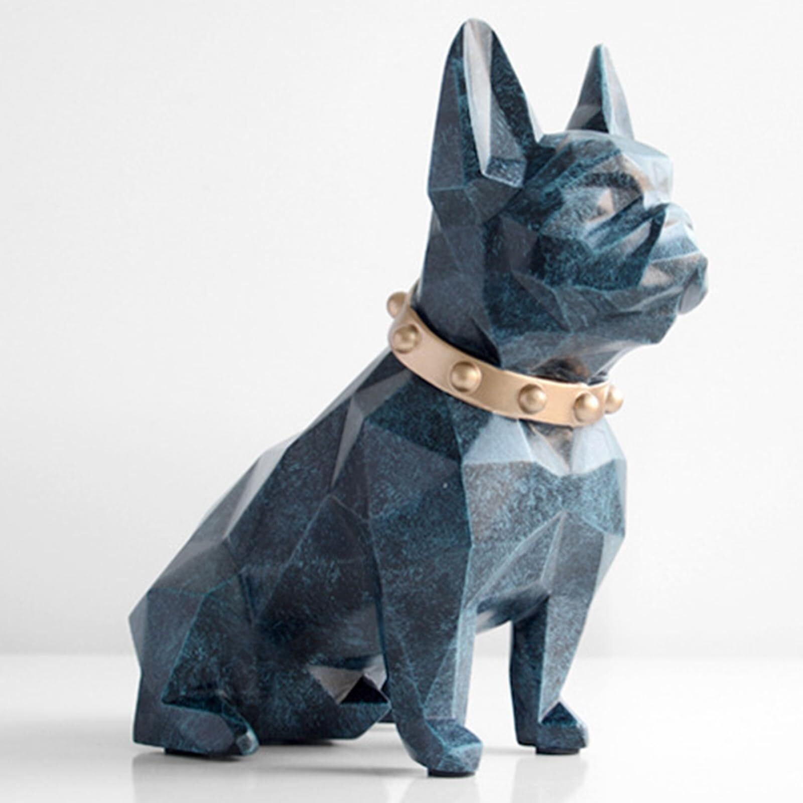 JJJing5 Decor French Bulldog Home Decoration Statue Doggy Piggy Bank Modern Decor Nightstand Accessories(Dark Blue)