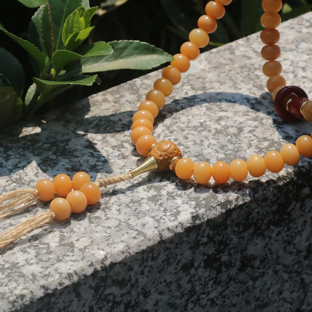 Alxa Weathered Bodhi Root Collana Bracciale 108Perline di Buddha