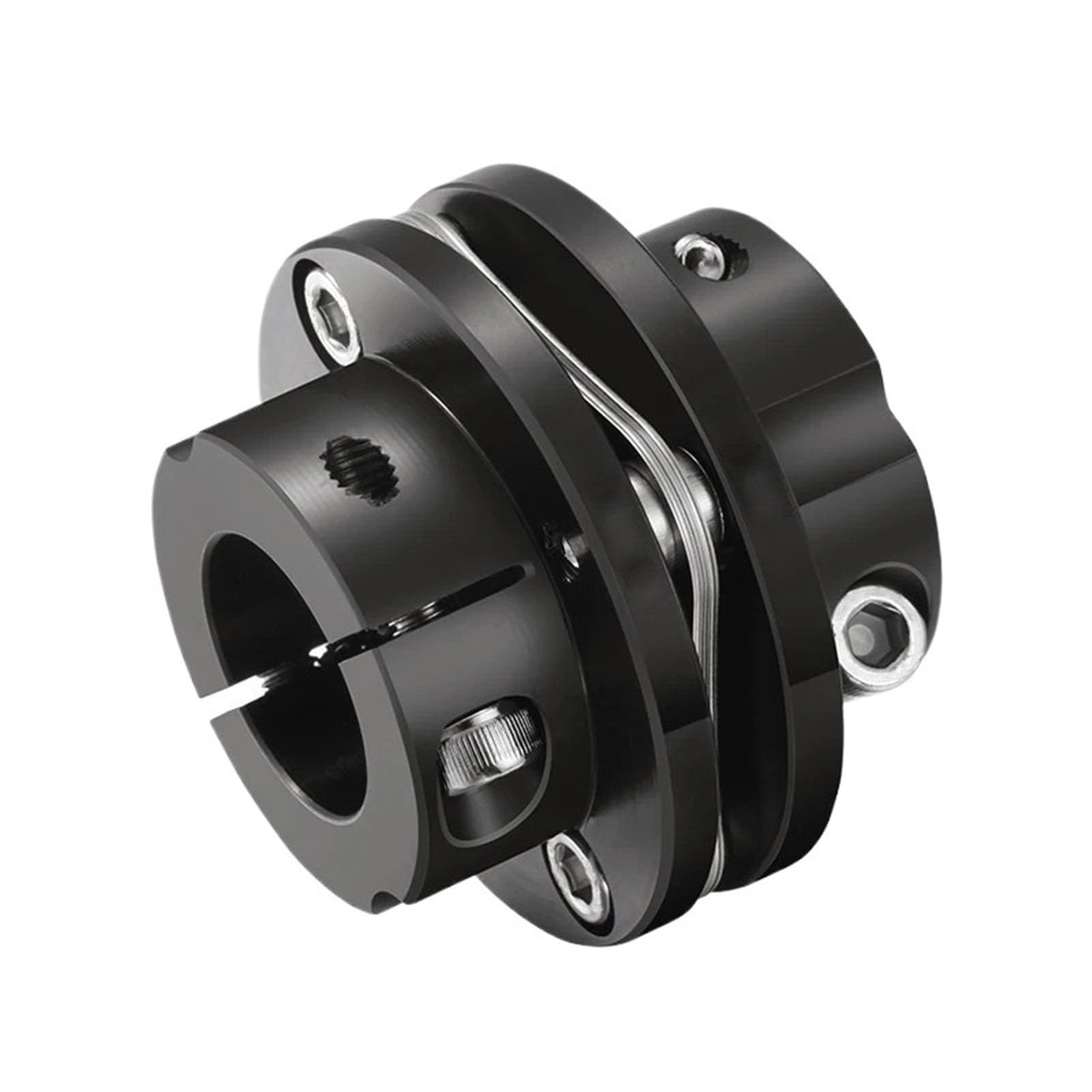 1 stücke Schwarz D50L41 Stahl Abgestufte Einzel Membran Serie Kupplung 50mm Durchmesser 41mm Länge Motor Welle Koppler Gerillt Elastisch(12x20mm)