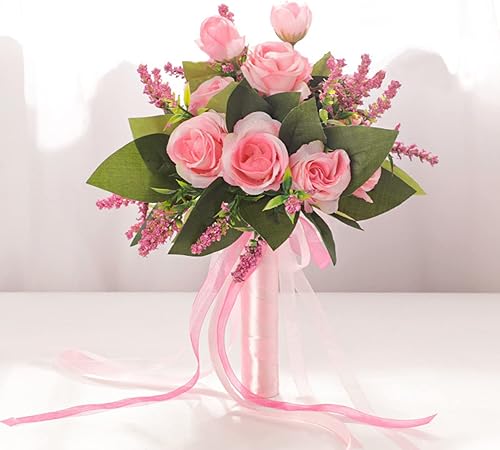Miniatura 4 de Ochine Ramos de novia y dama de honor, ramo de flores de seda para boda, dama de honor, decoración del día de San Valentín