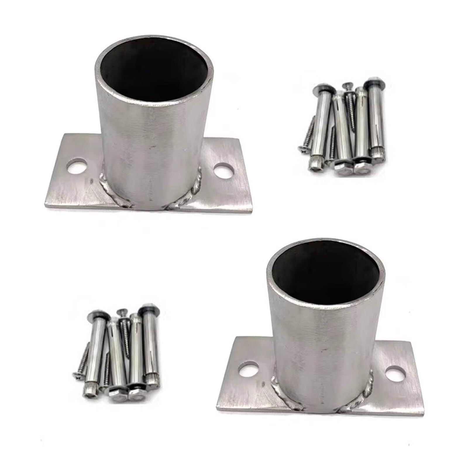Pgpgp One Color Heavy Duty Stainless Steel Round Post Base - Waterproof Post Anchor Bracket For Decks, Fences, And Railings(2Pcs 140Mm)