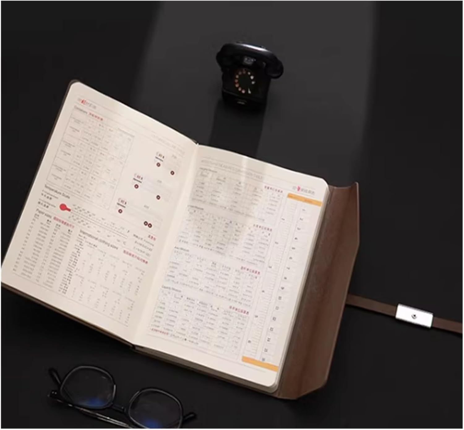 Quaderno a Fogli mobili con Fibbia, Formato A5, in Pelle, for riunioni aziendali(5,2)