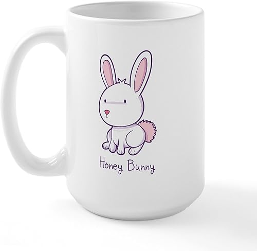 CafePress Honey Bunny - Taza grande de cerámica para café, 15 oz (15.0 fl oz)