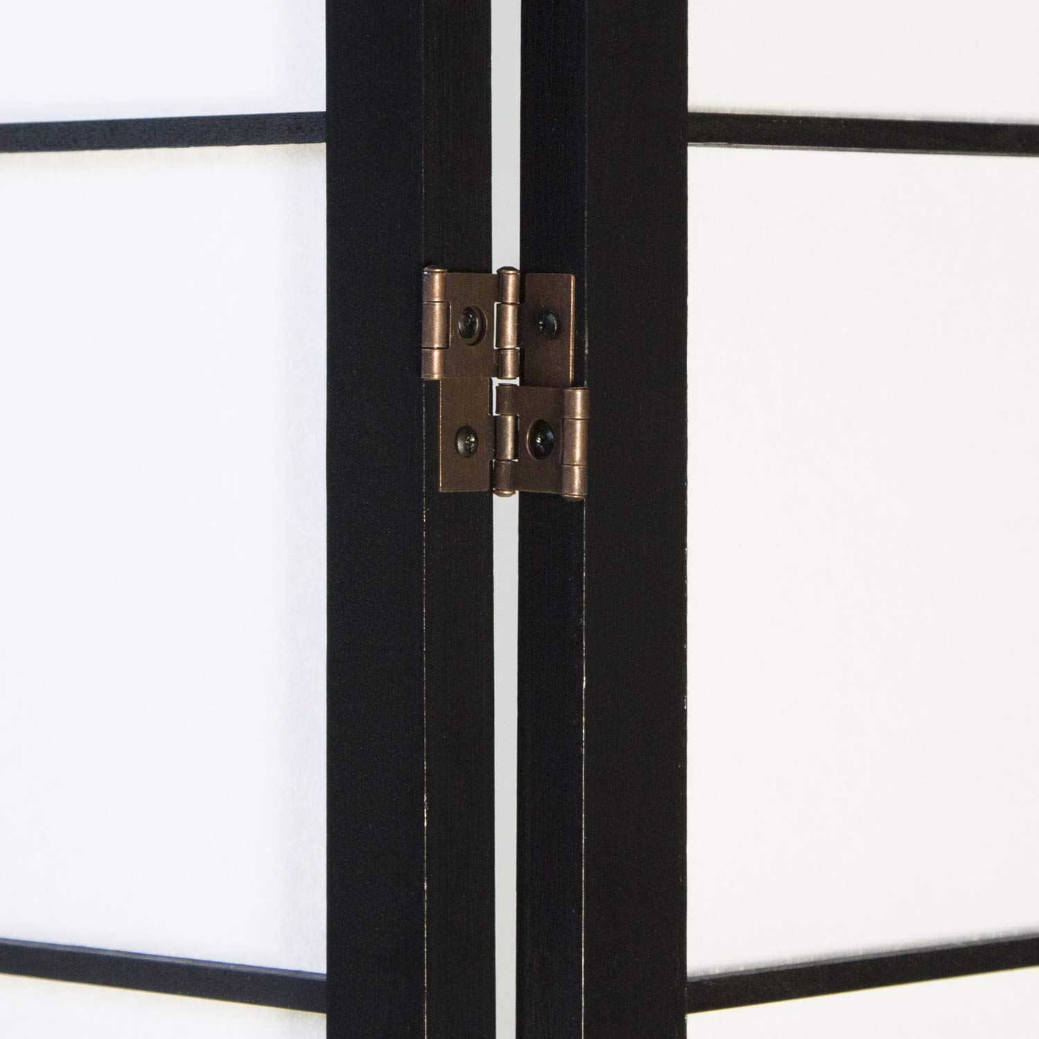 PEGANE Paravent Japonais Shoji en Bois Noir de 4 pans