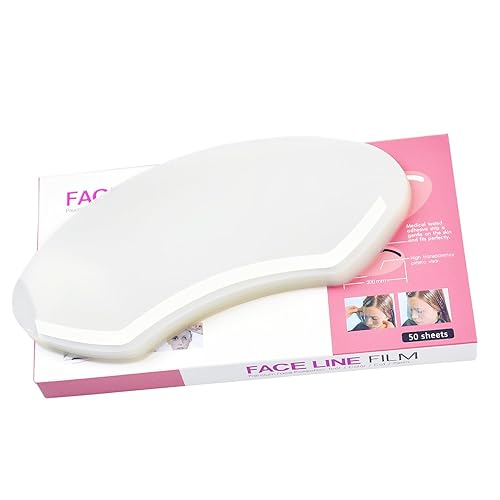 50 viseras de ducha de microblading transparentes, protectores faciales de maquillaje, viseras desechables para peluquería y extensiones de