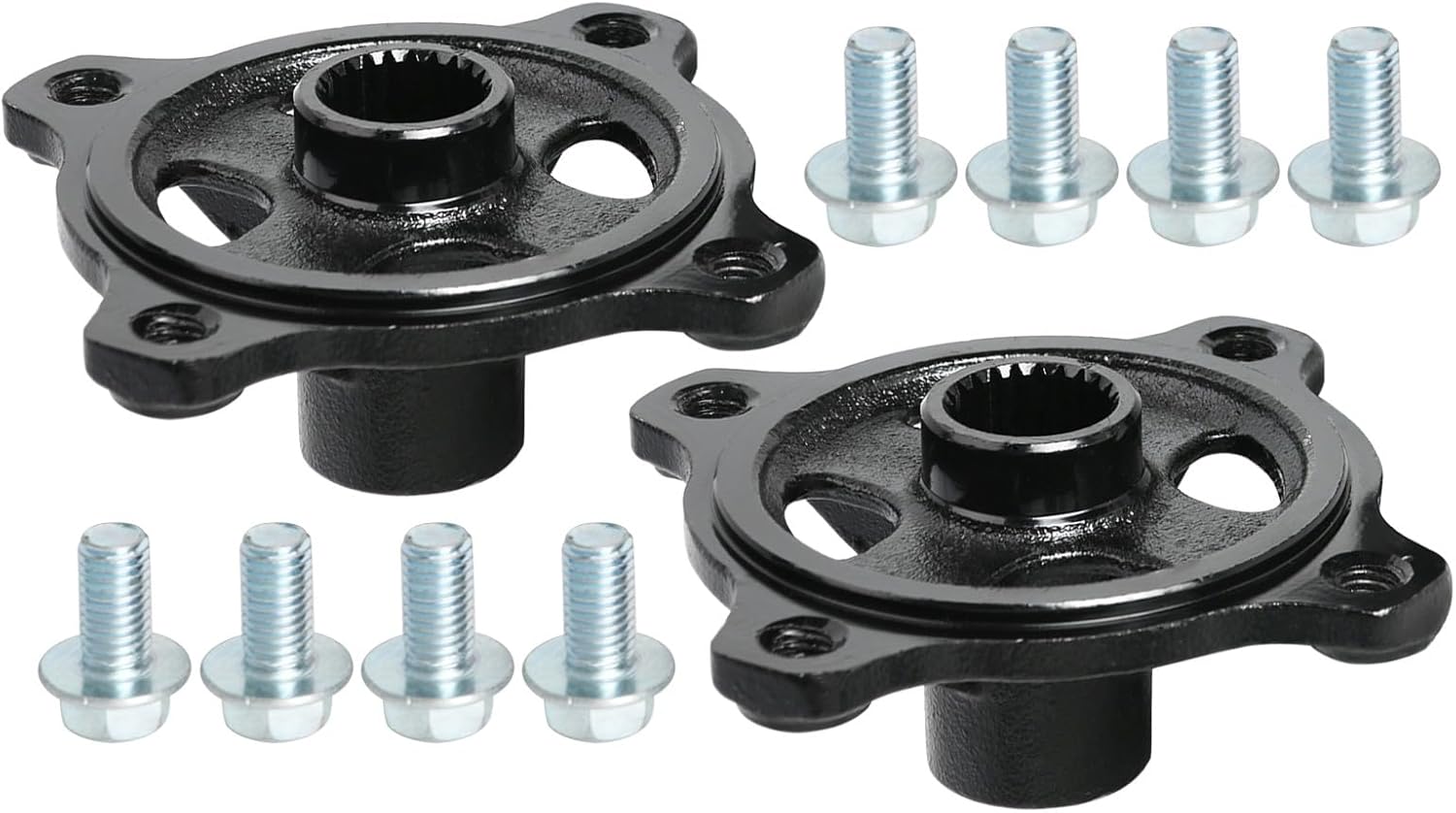 2pcs 23 Tooth Spline 4 Stud Wheel Rear Axle Hub Steel Alloy Replacement Accessories for 110cc 150cc Quad Bike ATV Kart