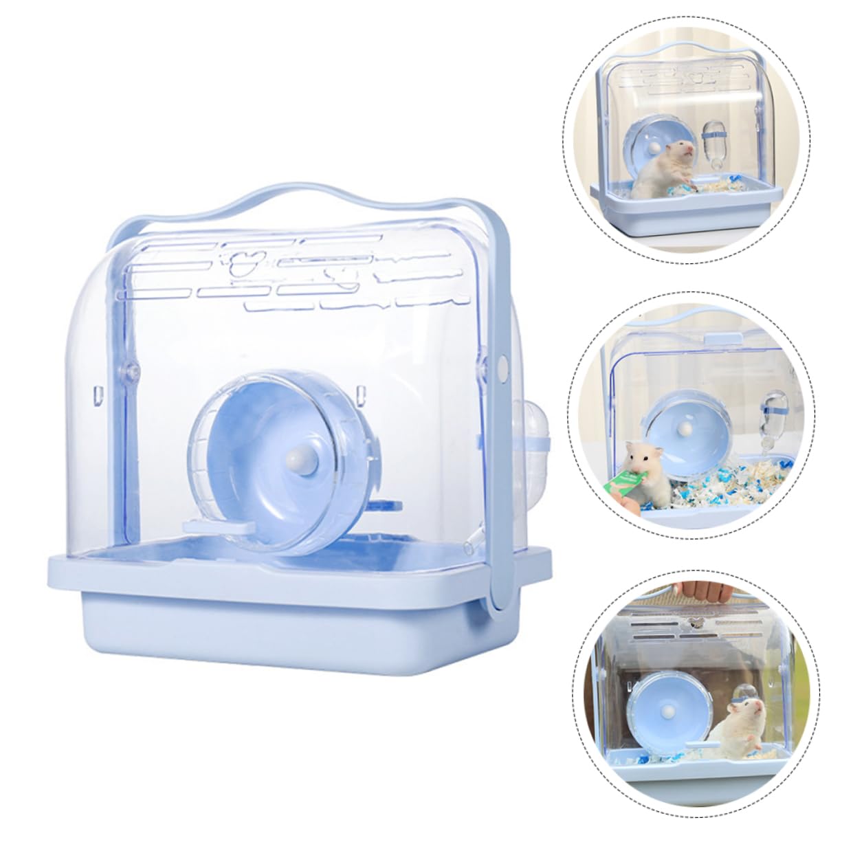 Tragbare Hamster Transportbox aus Kunststoff in Blau