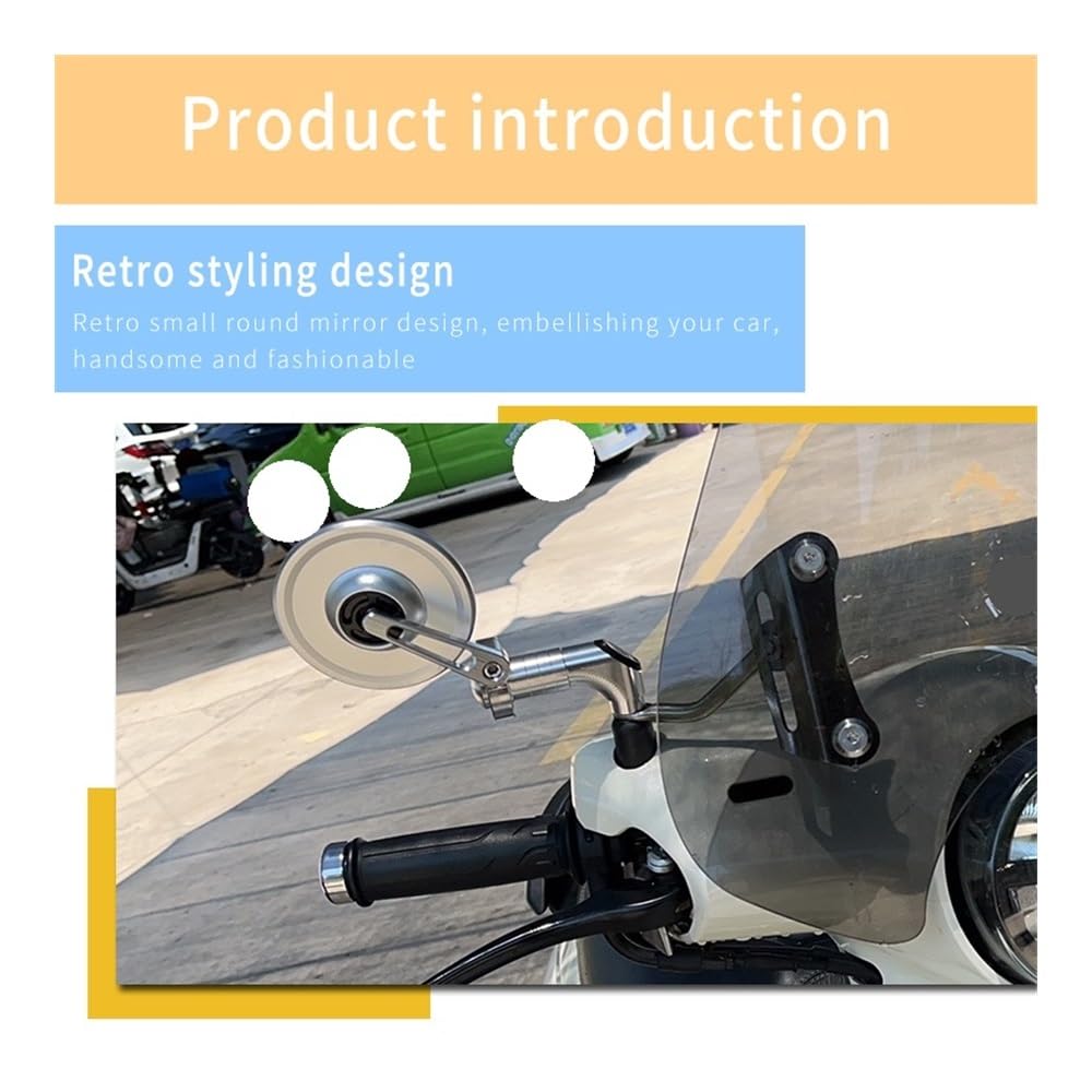 Espejos Retrovisores Para Manillar Motocicleta Cafe Racer CNC Scooter, Extremo De Manillar De 7/8" (22 Mm) Con Inserto De Extremo De Barra Estándar Retrovisor moto