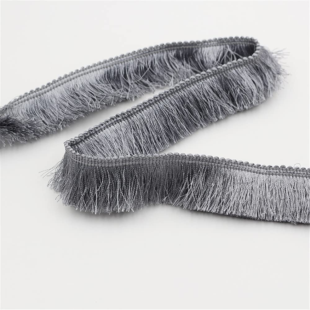 15 Meters 2.8cm Fringe Tassel Trim Fringe Trim Macrame Tassel Ribbon Cotton Tassel Fringe Lace Edging Trim Ribbon Lace Trim Fabric for Clothes Curtain Blanket Hammock Umbrella Decor Sewing (Grey) — image 1