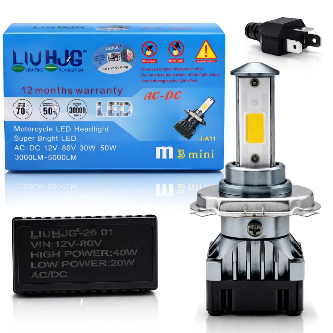 LED H4 Headlight Bulb High Brightness Waterproof & Heat Dissipation 40W 12V DC Power White Light Reflection Universal fit for All Bikes & Cars (Pack of 1)-image-16