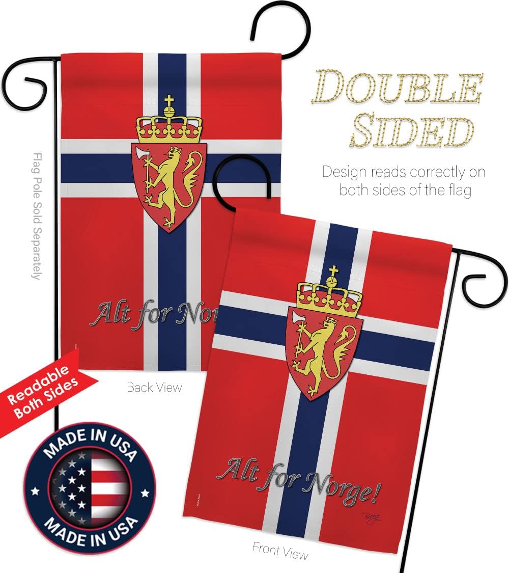 Breeze Decor G158092 Norway Flags of The World Nationality Impressions Decorative Vertical Garden Flag 13" x 18.5" Printed in USA Multi-Color