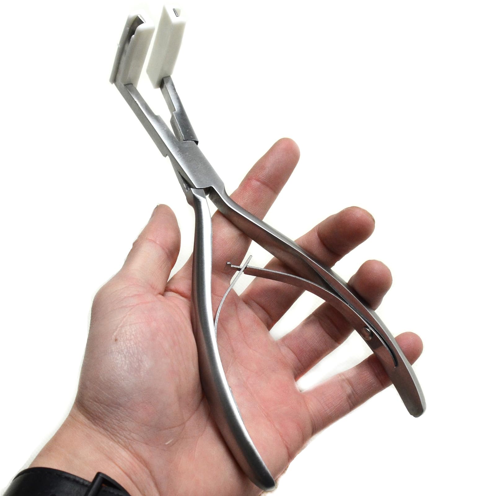 Flat Surface Stainless Steel Tape In Hair Extension Pliers Tool Silvery