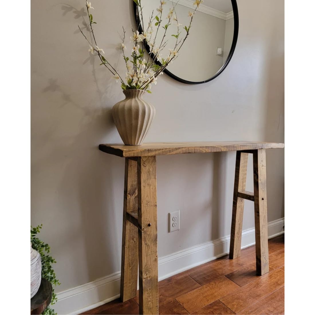 Wooden Expert 100cm Long Wooden Console Table for Living Room | Side Entrance Table for Home | Sheesham Wood, Coffee Color 1