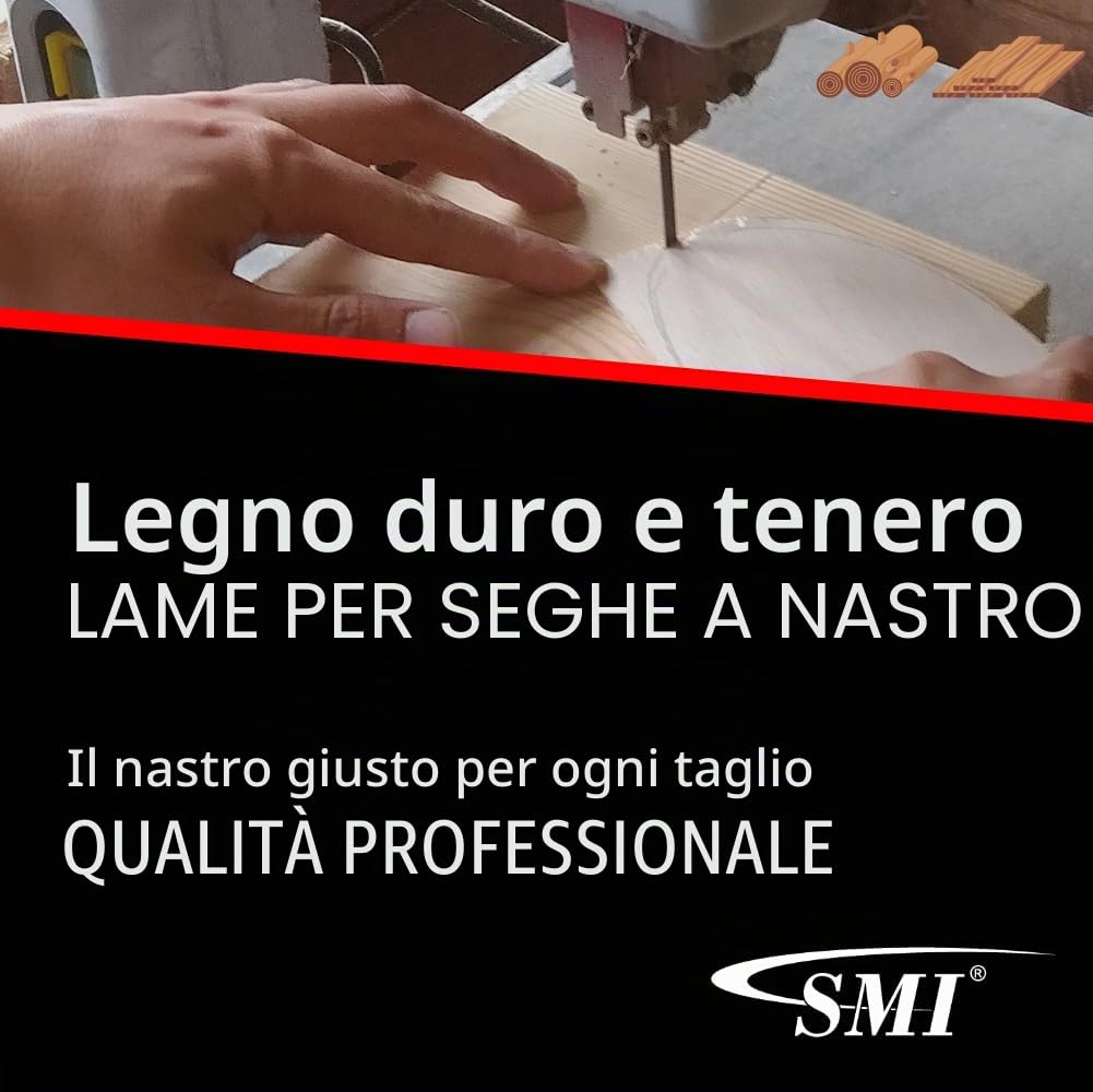 SMI - Set di 5 lame per sega a nastro per legno - 2240 x 6 x 0,65 mm, 6 denti per sega a nastro adatto ad esempio per Metabo Atika Güde Makita Scheppach