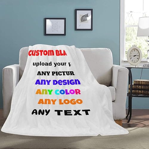 Miniatura 3 de HUGLAZY Manta personalizable con fotos, texto, collages de fotos, carga tu propia foto, regalo para mujer, decoración de cumpleaños, 1 foto