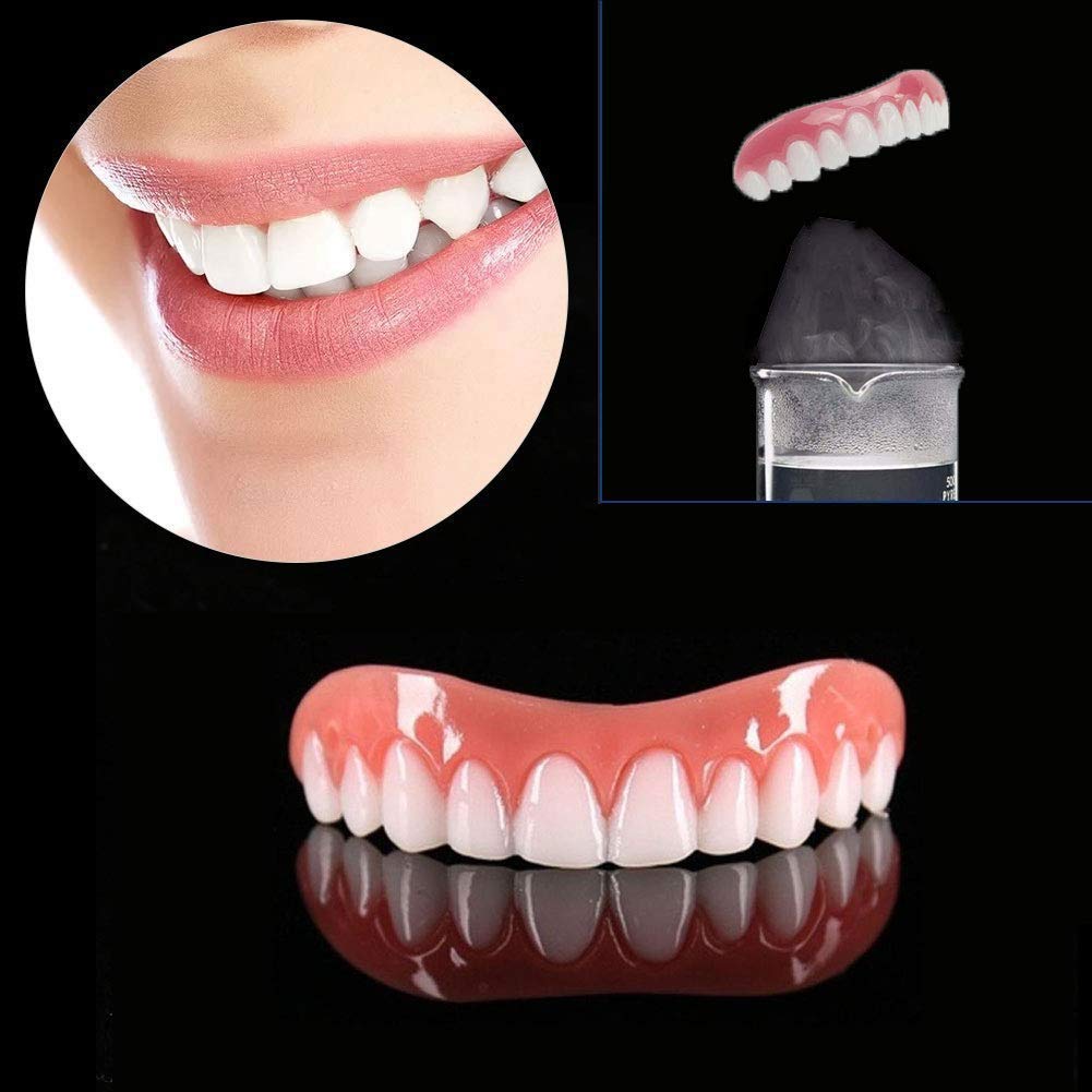 ZNXY Snap on smile Veneers Dentures Instant Smile Comfort Fit Flex simulation braces whitening braces smile simulation dentures (upper teeth lower teeth)