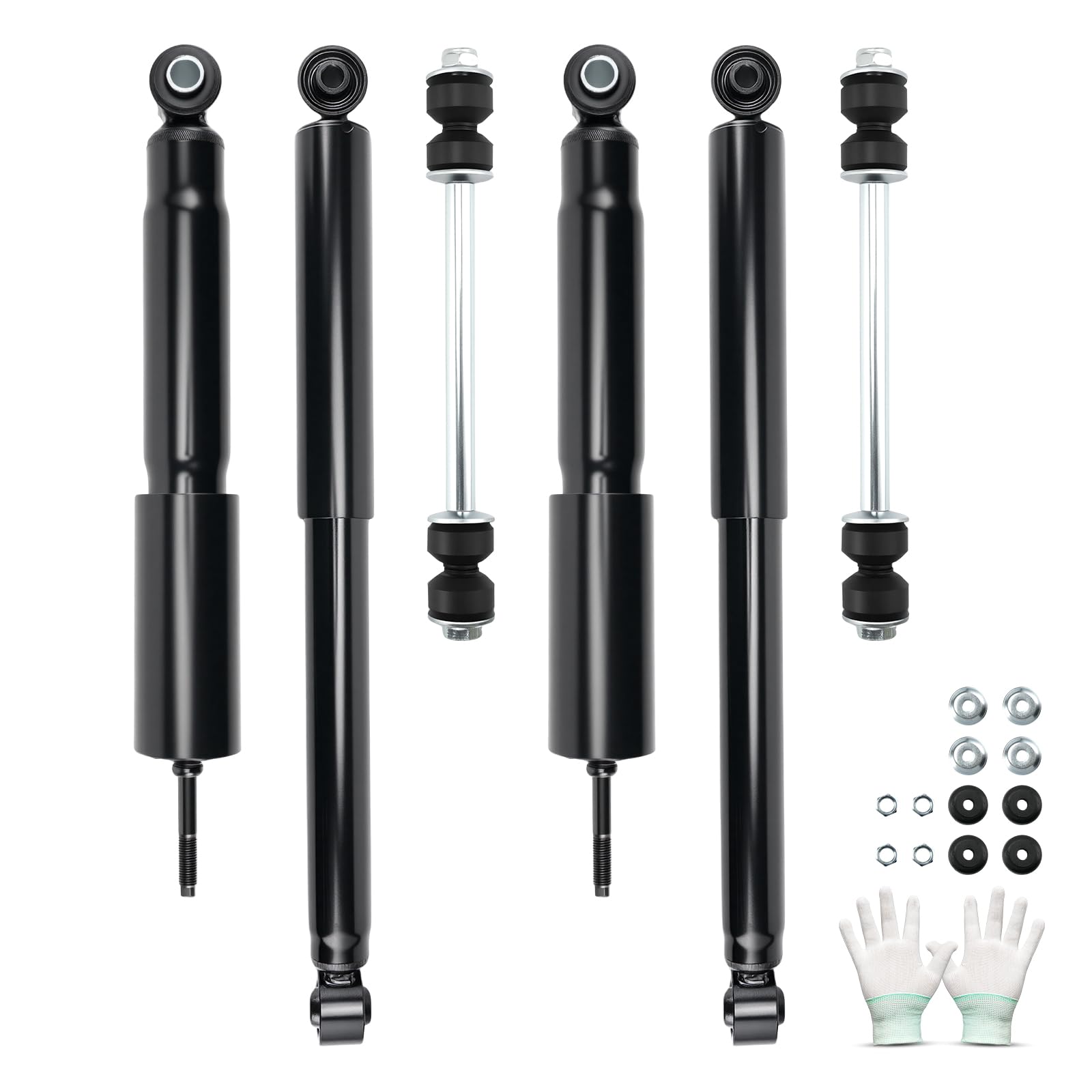 PHILTOP Front and Rear Shocks Quick Struts Complete Assembly for 1994-2001 Dodge Ram 1500,1994-2002 Dodge Ram 2500 Strut and Shocks with Stabilizer Sway Bar Links Kit 32278,37102,K7275