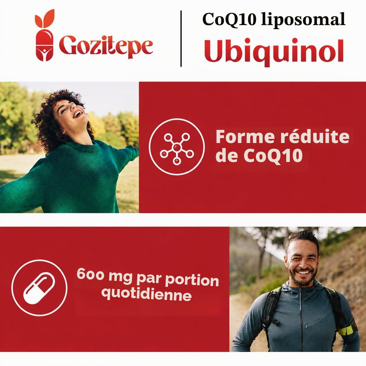 Coenzyme Liposomale Q10 Ubiquinol 600 mg Hautement Dosé - 60 Mini Gel Softgels, 300mg d'Ubiquinol Pure par Capsule, 2 par portion journalière (60 unité (Lot de 2))