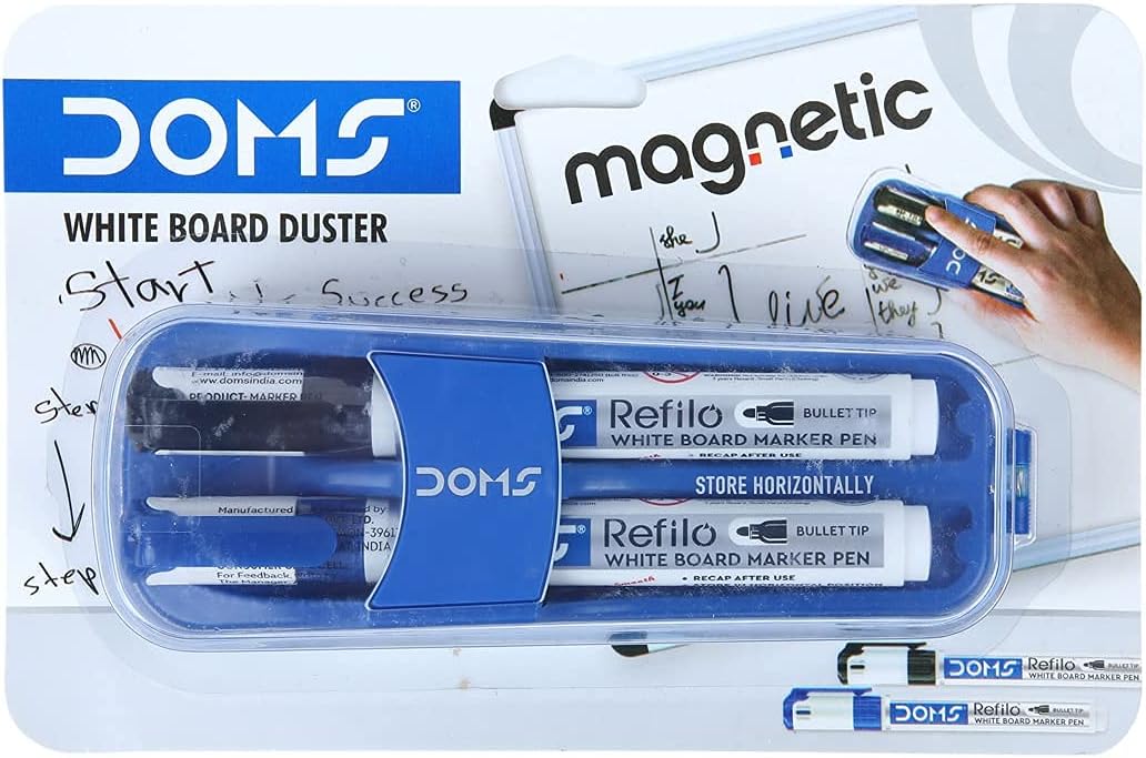 DOMS Magnetic Whiteboard Duster With 2 Whiteboard Marker