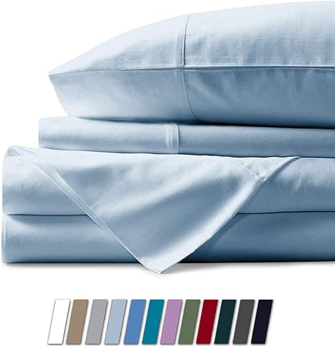 Miniatura 2 de TREND BEDDING MART Juego de sábanas para sofá cama individual (36 x 72 + 5 de profundidad), color azul claro, sólido 100% algodón egipcio de 800