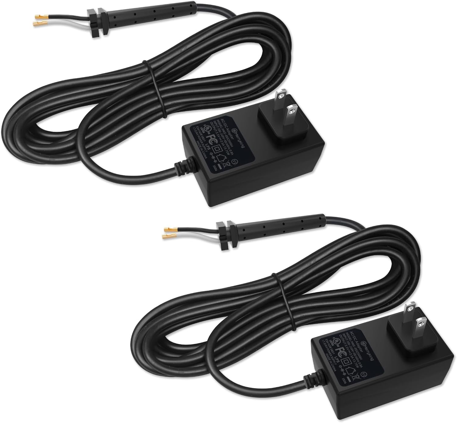 Replacement Cords Compatible with Andis Excel SMC Clippers - 12ft Long, Black (2 Packs)