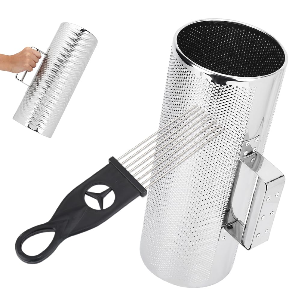 Guiro, diámetro de 5 pulgadas de longitud de 12.8 pulgadas Instrumento de percusión de acero inoxidable Guiro con raspador