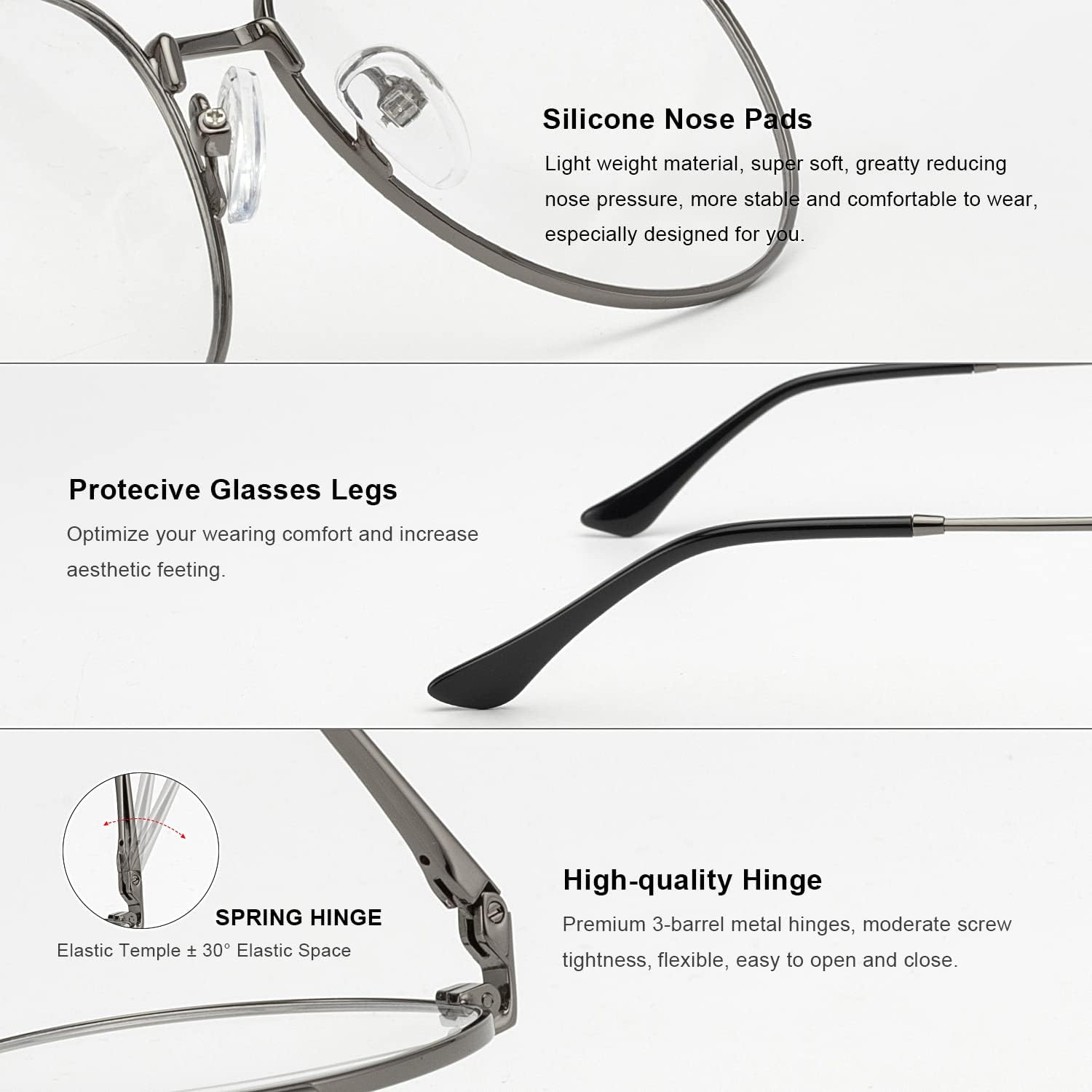RBPilot Aviator Reading Glasses for Men Women - Blue Light Blocking thumbnail