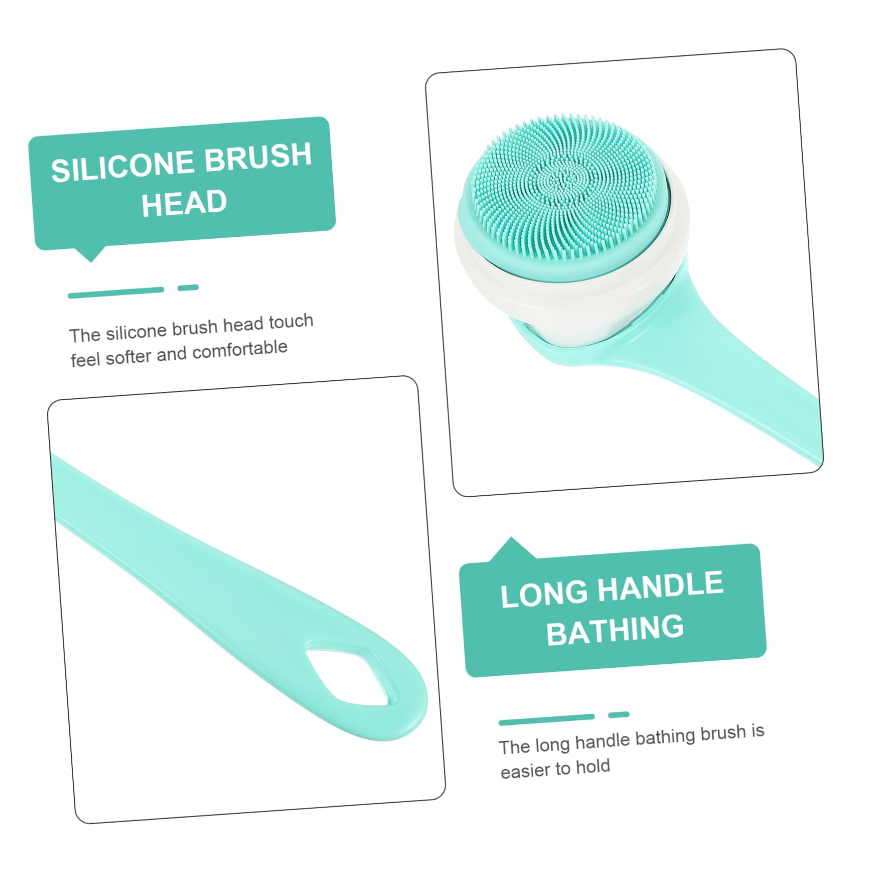 Beavorty Spazzola Elettrica Per Corpo Velocità Regolabili Spazzola Scrub Per Corpo in Silicone Per Doccia Detergente Per Pulizia Profonda Lungo Manico
