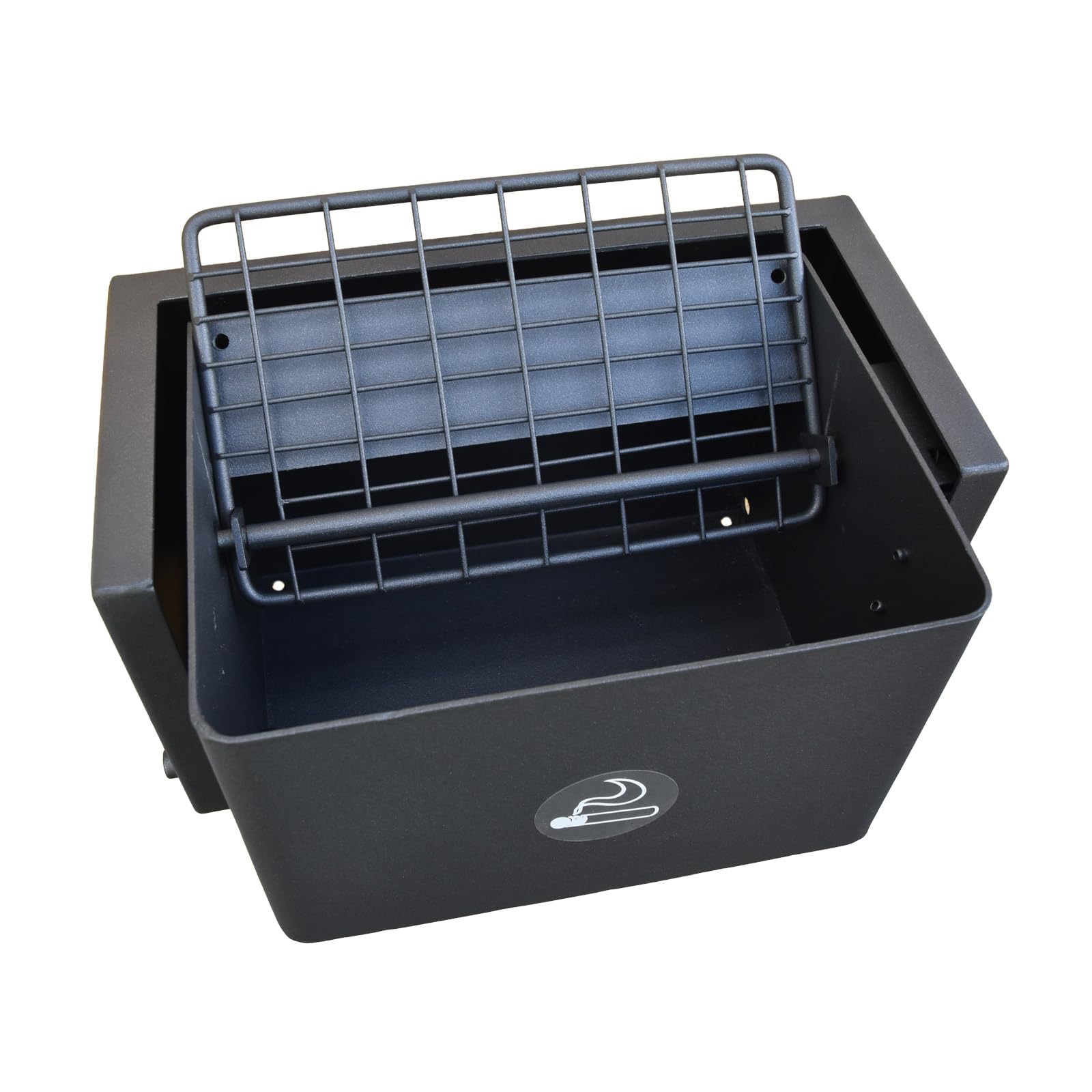 XXL Profi Aschenbecher für Wandmontage, Aschenbecher Wandmontage für Draußen outdoor, Wandascher 8 L, verzinkt, pulverbeschichtet